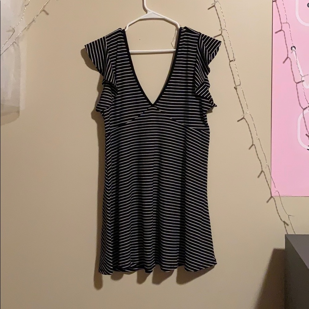 Black and white stripped dress